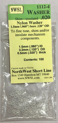 1112-4 NWSL Nylon Washer 1.5mm (.060) bore .120