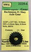 2225-6 NWSL bachmann #1 shay axle gear  HO  #2225-6  *