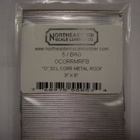 Northeastern:  Pack with 5 sheets each sheet is Ó'scale 3'x 8'# CORRUGATED METAL SHEETS.