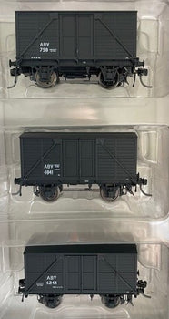 ABV Pk1 : NSWR ABV Arnott’s Biscuit Van with GREY BOARDED SIDE: 3 Vans : ABV 758,  ABV 4831, ABV 6244