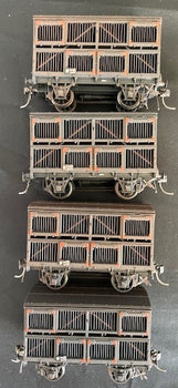 Pk 3. - Aged Grain Timber GSV 4 wheel Sheep Vans: NSWGR 4 Pack set. 26538, 26748, 26646, 26760.