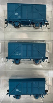 ABV Pk3 : NSWR ABV Arnott’s Biscuit Van with PTC BLUE BOARDED SIDE : 3 Vans : ABV 2753,  ABV 3748, ABV 5481