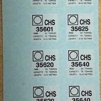 OZZY Decal - PK A - CHS Coal Hopper  Codes & Numbers 35601,35625,35620,35640