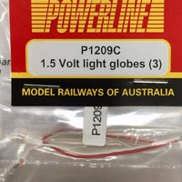 P1209C POWERLINE Parts 1.5 Volt Light Globes (3)