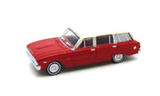 Road Ragers : 1962 XL Falcon Station Wagon - Woomera red with Merino White Roof HO Car. diecast R.055