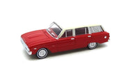 R055 XL HO-1:87 1962 Falcon Station Wagon - Woomera red with Merino White Roof HO Car. diecast R.055 ROAD RAGERS - Cooee Classic
