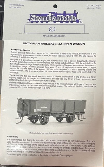 R 2 - I/IA Open Wagon Kit, Steam Era Models - R2 - Victorian Railways