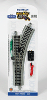 Bachmann - Remote-Control Turnout, Nickel Silver Rail with Gray Roadbed - E-Z Track(R) -- Right Hand