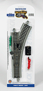 Bachmann - Remote-Control Turnout, Nickel Silver Rail with Gray Roadbed - E-Z Track(R) -- Right Hand