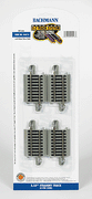 Bachmann - Straight Track w/Nickel Silver Rail & Gray Roadbed - E-Z Track(R) -- 2-1/4" 5.7cm pkg(4)