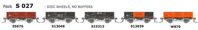 S Wagon: -Pk, S 027 NSWGR S-Truck: 5 in Pack with Disc Wheels, Buffers AUSTRAINS NEO