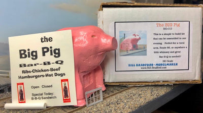 The BIG Pig HO-113 Kit roadside eatery kit by Bill Bradford USA. see photos for detail of what come with the kit.