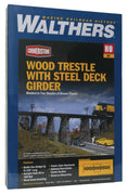 Trestle w/Deck Girder Bridge -933-3147 - Kit - 15-1/2 x 4 x 4" 38.7 x 10 x 10cm HO Walthers: