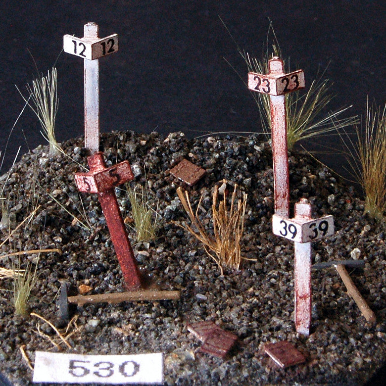 530 Uneek 530: HO Gauge Railway: Accessories: Mileage Posts: Pkt 6: No. 530