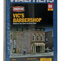 Walthers: Vic's Barber Shop -- Kit - 2-1/2 x 3-1/2 x 3-3/8" 6.4 x 8.9 x 8.6cm